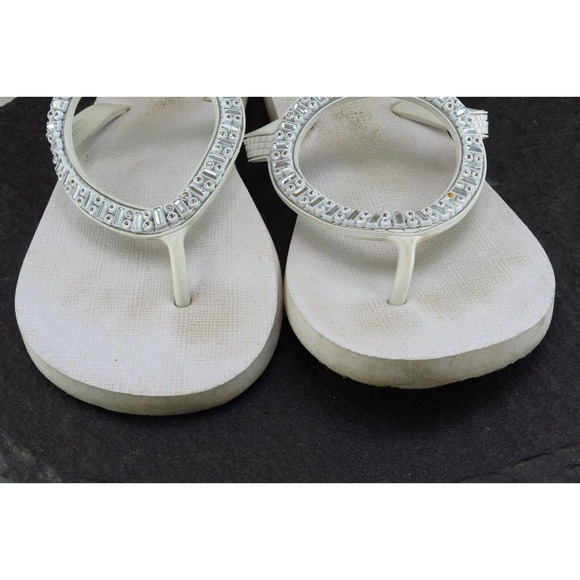 Sanuk‎ Sz 8 M White Flip Flop Synthetic Women Sandals - Picture 2 of 7